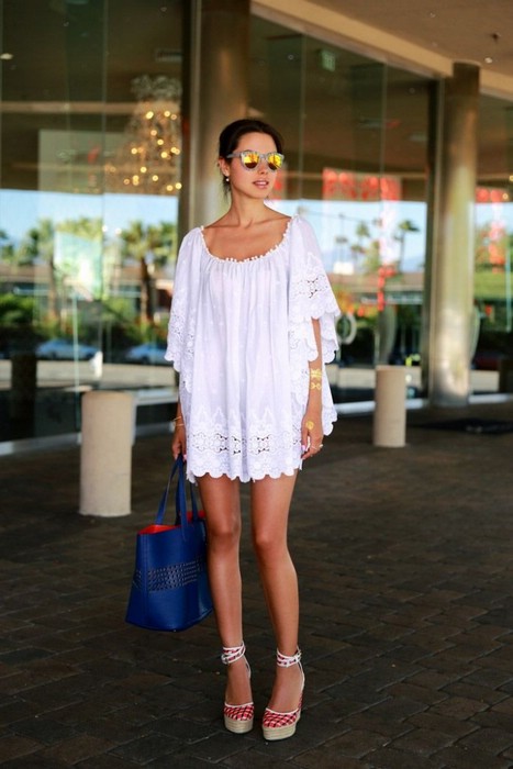 Как носить маленькое белое платье летом
