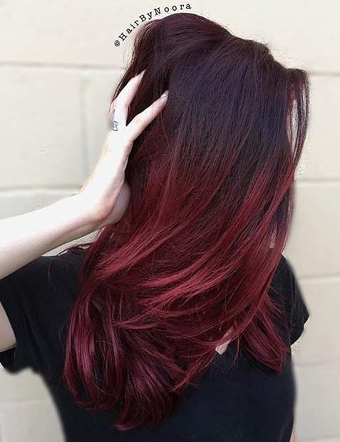 Бордовый цвет волос