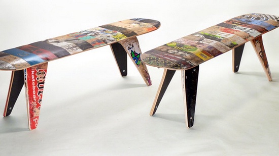 Мебель, сделанная из скейтбордов от Deckstool