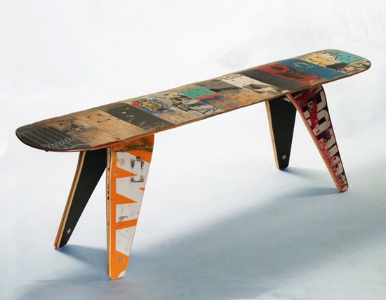 Мебель, сделанная из скейтбордов от Deckstool