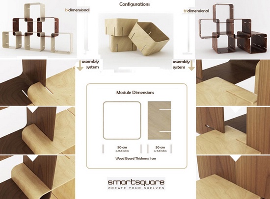 Сборные стеллажи Smartsquare от Pietro Russomanno