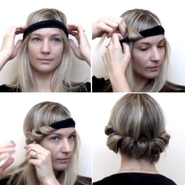 Как сделать прическу с помощью повязки для волос на короткие волосы